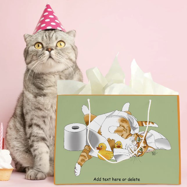 Rolig Toalettpapper med Orange Katt (Skapare uppladdad)