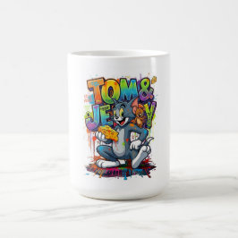 Rolig Tom & Jerry Cartoon Klistermärke Kopp