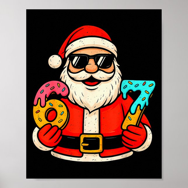 Rolig Tomte 67 Glass Drupe Jul Xmas Tonåringar Poster (Framsidan)