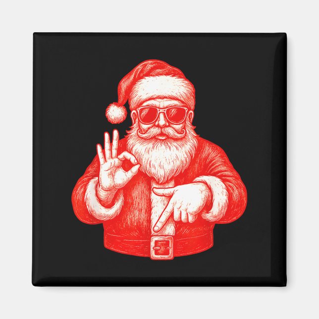 Rolig tomte 6 7 Meme-design _ Julmatematik humor Magnet (Framsidan)