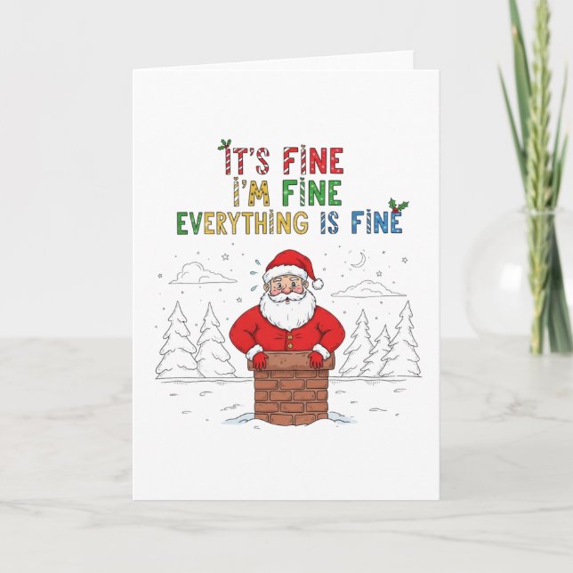 Rolig Tomte Allt är bra  Helgkort (Framsida)