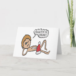 Rolig Tomte är Här Jul Humor Kort