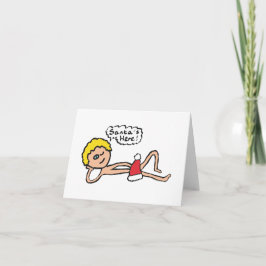 Rolig Tomte är Här Xmas Humor Kort