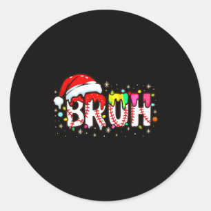 Rolig Tomte Bror Baseball Jul Xmas Meme Pyjamas Runt Klistermärke
