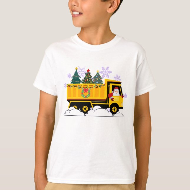 Rolig tomte dumper lastbil t shirt (Framsida)