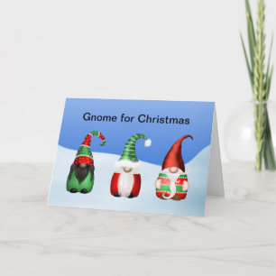 Rolig Tomte för jul - Tre Tomtar jul Kort
