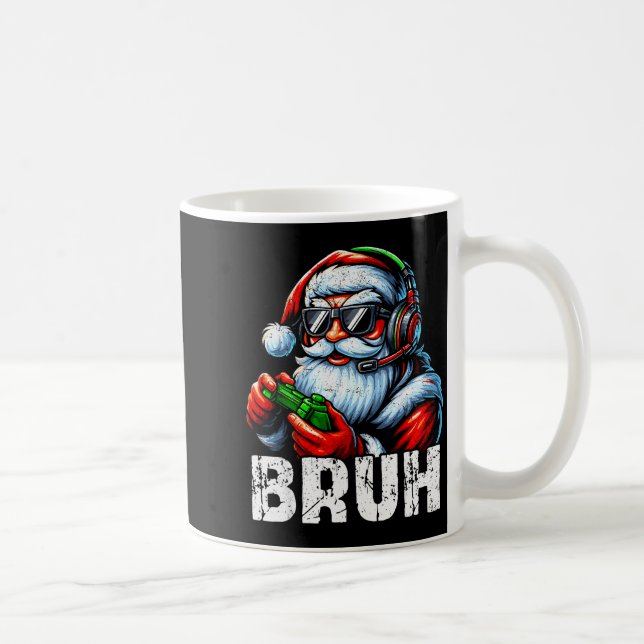 Rolig tomte gaming gamer pyjamas jul Xmas M Kaffemugg (Höger)