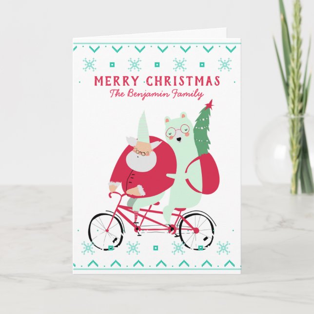 Rolig tomte glad jul humoristisk anpassad  helgkort (Framsida)