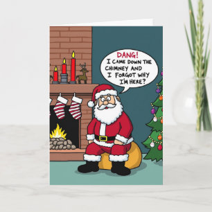 Rolig Tomte Glömde Varför Han är Här Jul Kort