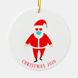 Rolig Tomte i Ansiktsmask Personlig Jul Julgransprydnad Keramik