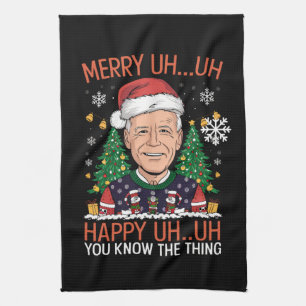 Rolig Tomte Joe Biden God Uh Uh Jul Felig Kökshandduk