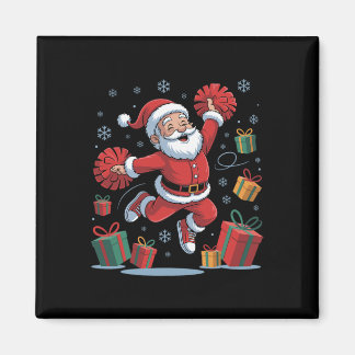 Rolig tomte jublande Cheerleading jul Xmas P Magnet