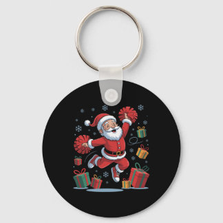 Rolig tomte jublande Cheerleading jul Xmas P Nyckelring