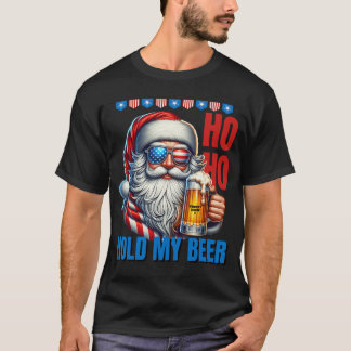 Rolig Tomte Jul 4 Juli Patriotisk Hol T Shirt