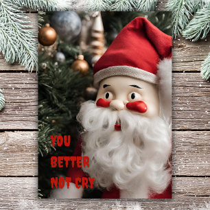 Rolig Tomte Jul Du Ska Inte Gråta Julkort