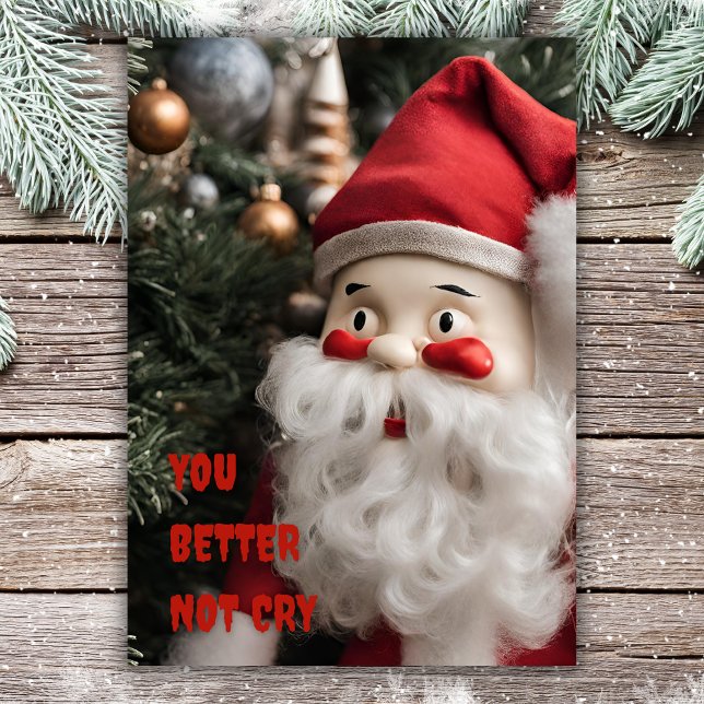Rolig Tomte Jul Du Ska Inte Gråta Julkort (Skapare uppladdad)