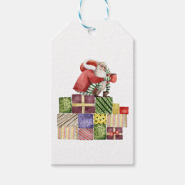 Rolig tomte jul firande presentetikett
