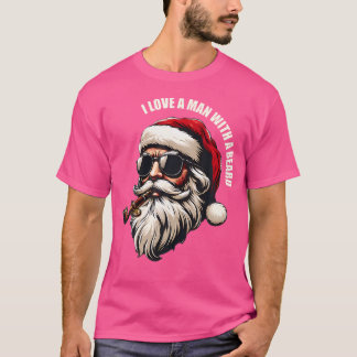Rolig Tomte Jul Jag Älskar En Man Med Ett Skägg T Shirt