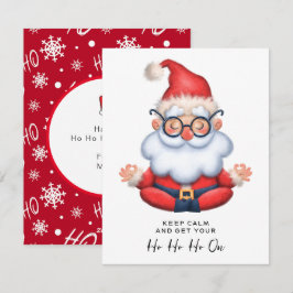 Rolig Tomte Keep Calm & Få din Ho HO Ho On Julkort