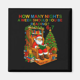 Rolig Tomte Läsning 67 Meme Tee Jul Lärares Magnet