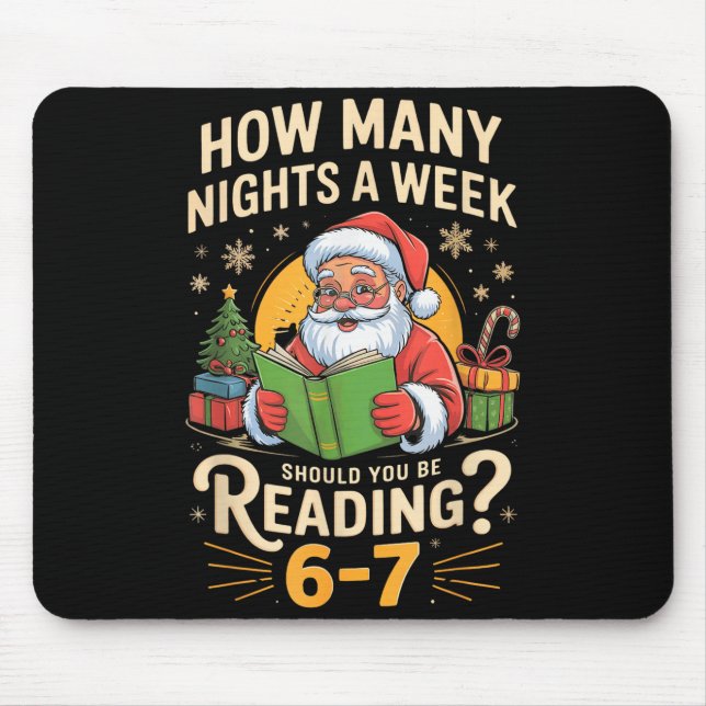 Rolig Tomte Läsning 67 Meme Tee Jul Lärares  Musmatta (Framsidan)