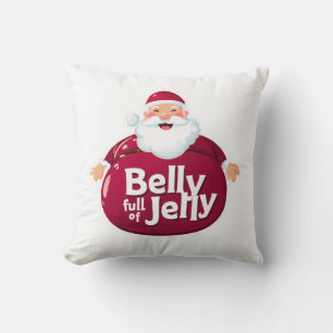 Rolig Tomte med Buken Full av Gelé – Söt Jul Kudde