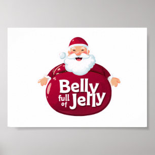 Rolig Tomte med Buken Full av Gelé – Söt Jul Poster
