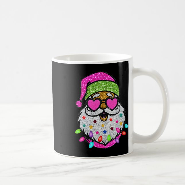 Rolig Tomte Med Solglasögon Jul Rosa Kvinnor Flick Kaffemugg (Höger)