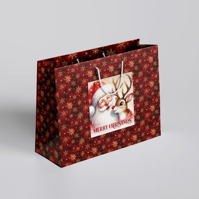 Rolig Tomte och Rudolf Julpresent för Barn   (Funny Santa Claus and Rudolph Kids Holiday Gift Bag

)