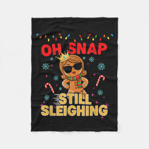 Rolig Tomte Pepparkaka Oj då. Sleighar fortfarande Fleecefilt