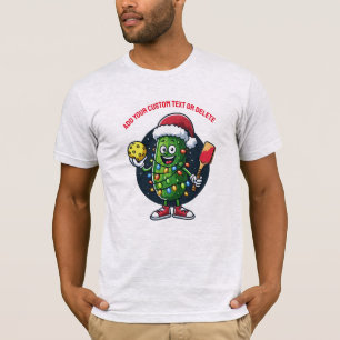 Rolig Tomte Pickleball-spelare Jul Bästa Gåva T Shirt