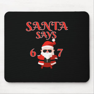 Rolig tomte säger sex sju 67 meme jul holid musmatta