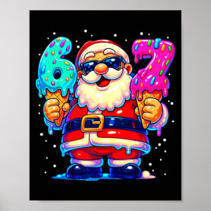 Rolig Tomte Säger Sex Sju 67 Meme Jul Xmas Poster