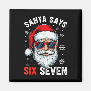 Rolig Tomte Säger Sex Sju Gen Alpha Slang Jul Magnet