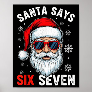 Rolig Tomte Säger Sex Sju Gen Alpha Slang Jul Poster