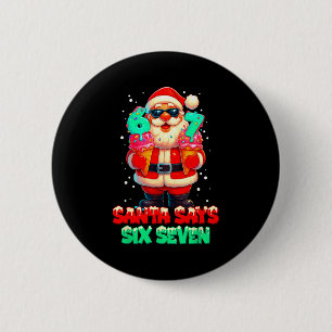 Rolig tomte säger sex sju jul 67 meme jul knapp