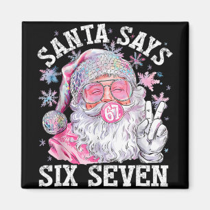 Rolig tomte säger sex sju jul 67 meme jul  magnet
