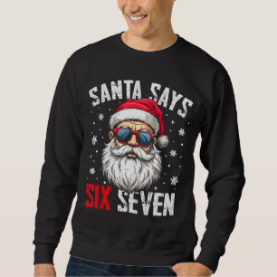 Rolig Tomte Säger Sex Sju Jul 67 Meme Xmas Lång Ärmad Tröja