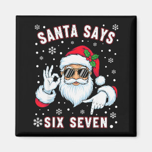 Rolig Tomte Säger Sex Sju Jul 67 Meme Xmas Magnet