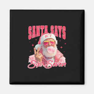 Rolig Tomte Säger Sex Sju Jul 67 Meme Xmas Magnet