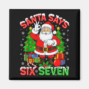 Rolig Tomte Säger Sex Sju Jul 67 Meme Xmas Magnet