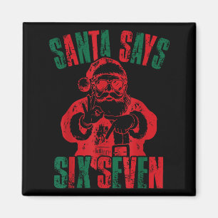 Rolig Tomte Säger Sex Sju Jul 67 Meme Xmas Magnet