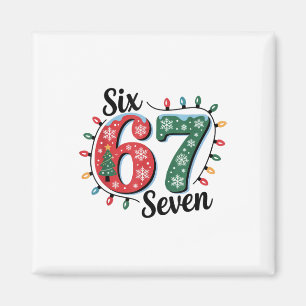 Rolig Tomte Säger Sex Sju Jul 67 Meme Xmas Magnet