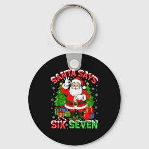 Rolig Tomte Säger Sex Sju Jul 67 Meme Xmas Nyckelring