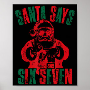 Rolig Tomte Säger Sex Sju Jul 67 Meme Xmas Poster