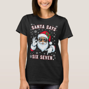 Rolig Tomte Säger Sex Sju Jul 67 Meme Xmas T Shirt