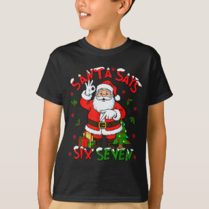 Rolig Tomte Säger Sex Sju Jul 67 Meme Xmas T Shirt
