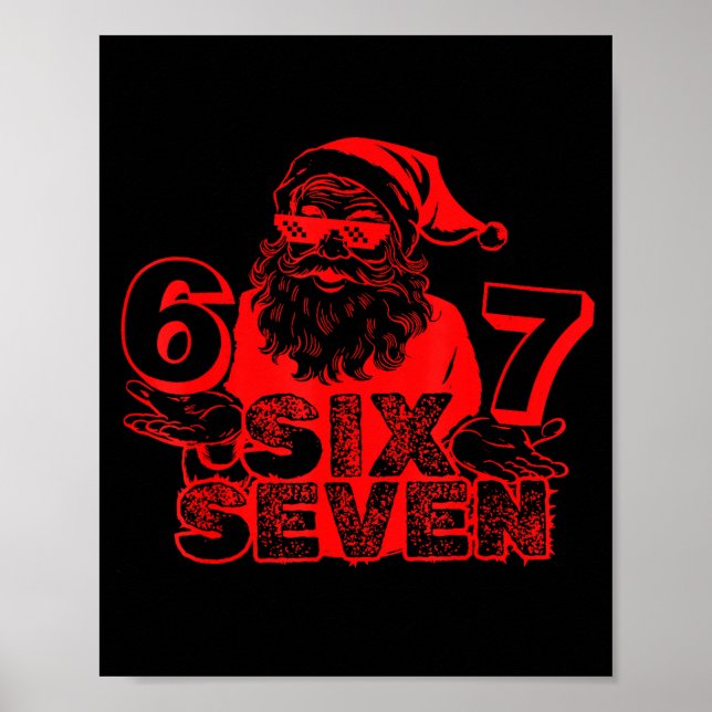 Rolig Tomte Säger Sex Sju Jul 6 7 Meme Jul Poster (Framsidan)