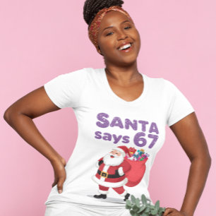 Rolig Tomte Säger Sex Sju Jul Holiday 67 Mig T Shirt