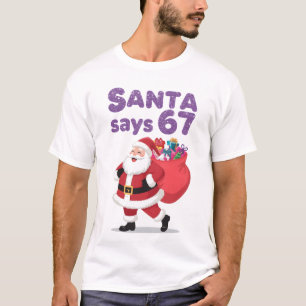 Rolig Tomte Säger Sex Sju Jul Holiday 67 Mig T Shirt